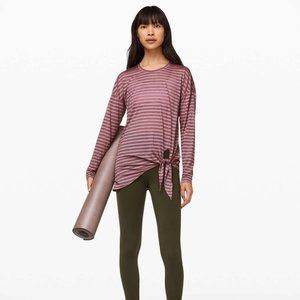 Lululemon Tie Your Practice Long Sleeve *Stripe Vintage Mauve